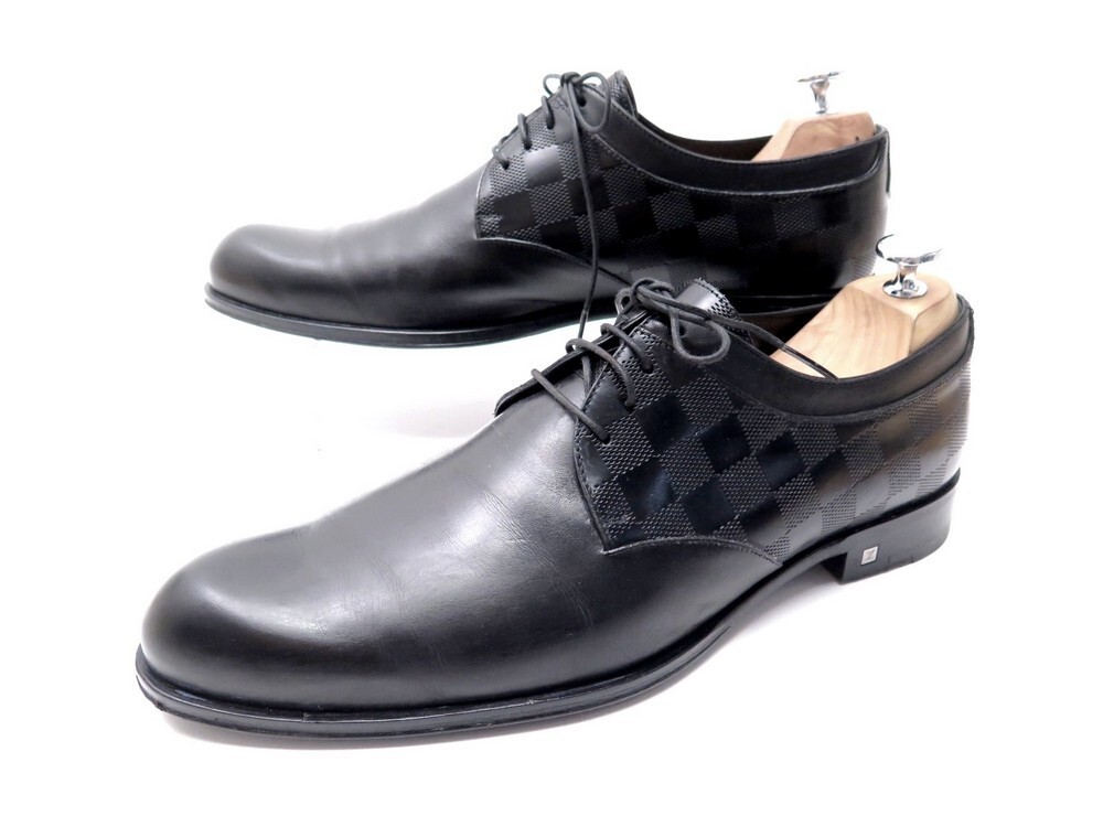 louis vuitton derbies 7.5 Big shoe 42 New with box Black Leather