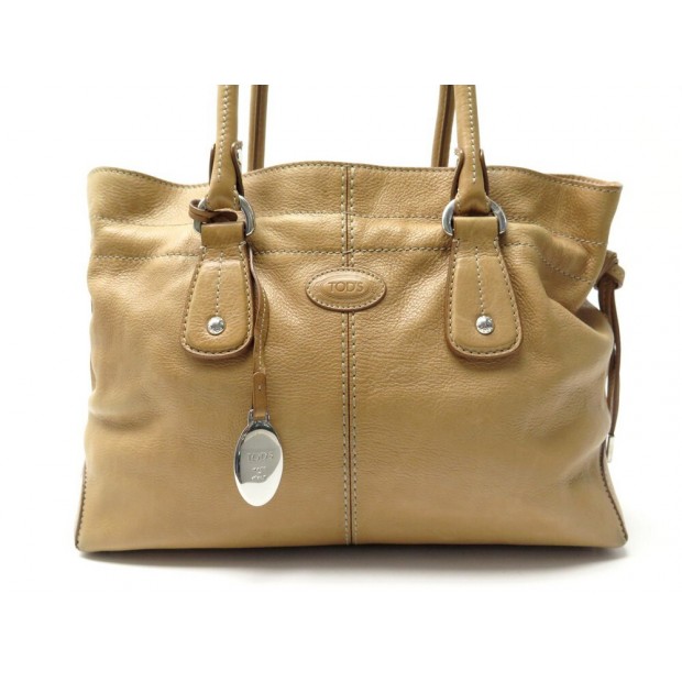 SAC A MAIN TOD'S D-BAG CABAS PM EN CUIR GRAINE MARRON PURSE TOTE BAG 1900€