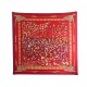 FOULARD HERMES LIBRES COMME L'AIR FAIVRE CARRE 90 EN SOIE ROUGE SILK SCARF 410€