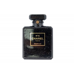 BROCHE CHANEL BOUTEILLE PARFUM NUMERO 5 EN RESINE NOIR BLACK RESIN BROOCH 720€