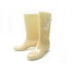 NEUF CHAUSSURES CHANEL BOTTES DE PLUIE CAMELIAS 40 CAOUTCHOUC BEIGE BOOTS 850€