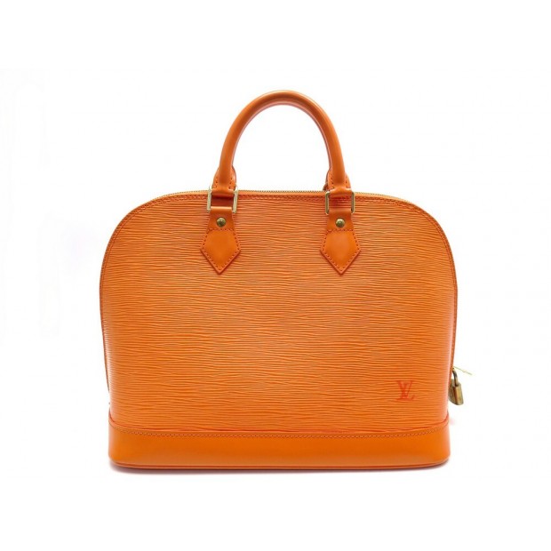 SAC A MAIN LOUIS VUITTON ALMA PM EN CUIR EPI ORANGE LEATHER HAND BAG PURSE 1900€