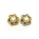 VINTAGE BOUCLES D'OREILLES CHANEL CLIPS METAL DORE & PERLES 1985 PEARL EARRINGS