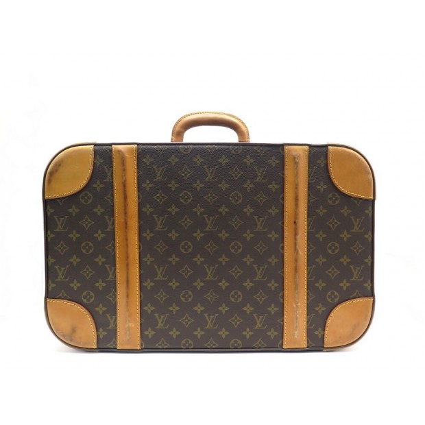 VINTAGE VALISE LOUIS VUITTON STRATOS 55 EN TOILE MONOGRAM ET CUIR SUITCASE 1450€