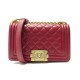 SAC A MAIN CHANEL MINI BOY CUIR MATELASSE ROUGE 20CM BANDOULIERE HAND BAG 4150€