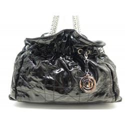 SAC A MAIN CHRISTIAN DIOR LE TRENTE MM CUIR CANNAGE VERNIS NOIR HAND BAG 2415€