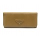 PORTEFEUILLE PRADA COMPAGNON 19CM EN CUIR SAFFIANO CAMEL LEATHER WALLET 720€