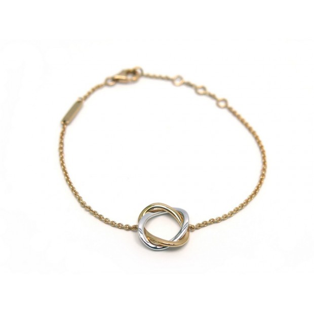 NEUF BRACELET POIRAY TRESSE 651030 OR ROSE ET BLANC 18K + BOITE GOLD BANGLE 900€