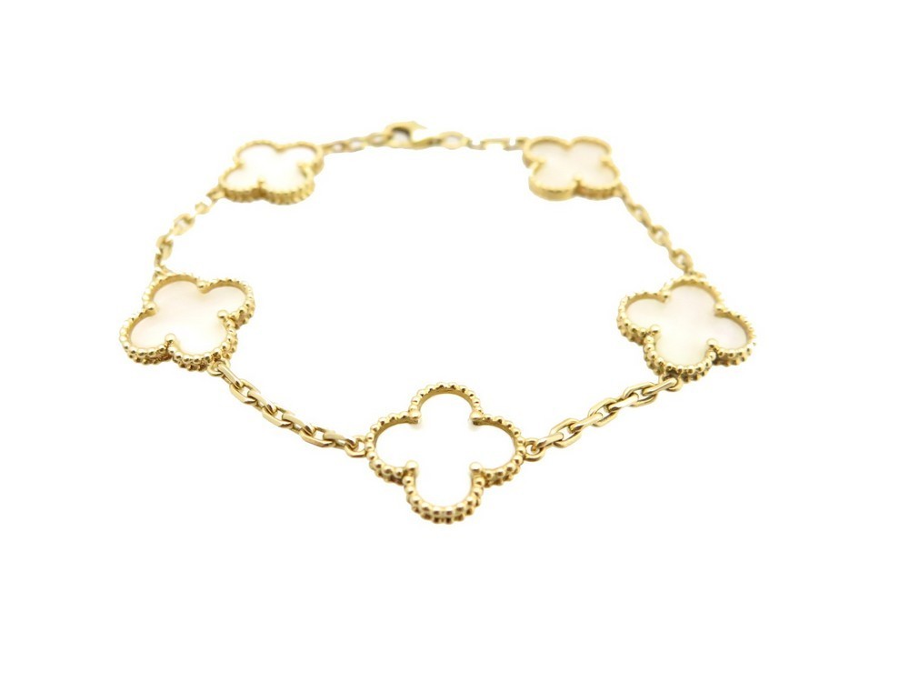 bracelet van cleef arpels alhambra trefle or