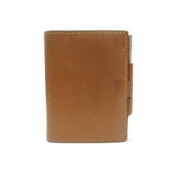 VINTAGE PORTE AGENDA HERMES CUIR BOX MARRON + STYLO BILLE EN ARGENT MASSIF 435€