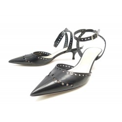 CHAUSSURES CHRISTIAN DIOR SLINGBACK 40 ESCARPINS CUIR NOIR LEATHER SHOES 890€