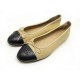 CHAUSSURES CHANEL BALLERINES LOGO CC GO2819 40 EN CUIR BICOLORE SHOES 790€