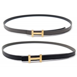 CEINTURE HERMES BOUCLE H DORE ET LIEN REVERSIBLE 13 MM T90 CUIR NOIR ETOUPE 580€