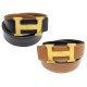 CEINTURE HERMES BOUCLE H DORE T 100 EN CUIR REVERSIBLE NOIR & GOLD BELT 600€