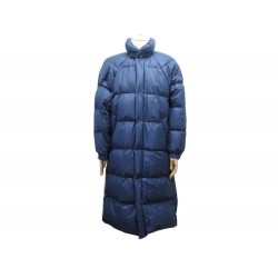 VINTAGE MANTEAU MONCLER T2 M 50 DOUDOUNE LONGUE EN DUVET BLEU DOWN JACKET 1590€