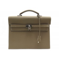 NEUF SACOCHE HERMES KELLY DEPECHES 34 EN CUIR EPSOM ETOUPE SELLIER SAC BRIEFCASE