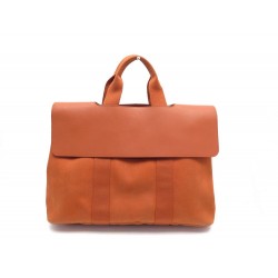 SAC A MAIN HERMES VALPARAISO MM EN TOILE & CUIR ORANGE + POCHETTE HAND BAG 2460€