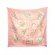 RARE FOULARD HERMES LES TRIPLES NICOLE LAMBERT 2004 CARRE 90 CM SOIE ROSE SCARF