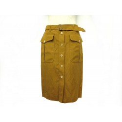 NEUF JUPE HERMES TAILLE 40 M EN SOIE ET LIN CAMEL SILK AND LINEN SKIRT 2300€