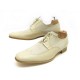 NEUF CHAUSSURES HERMES DERBY 42 EN TOILE ET CUIR BEIGE + BOITE POCHON SHOES 720€