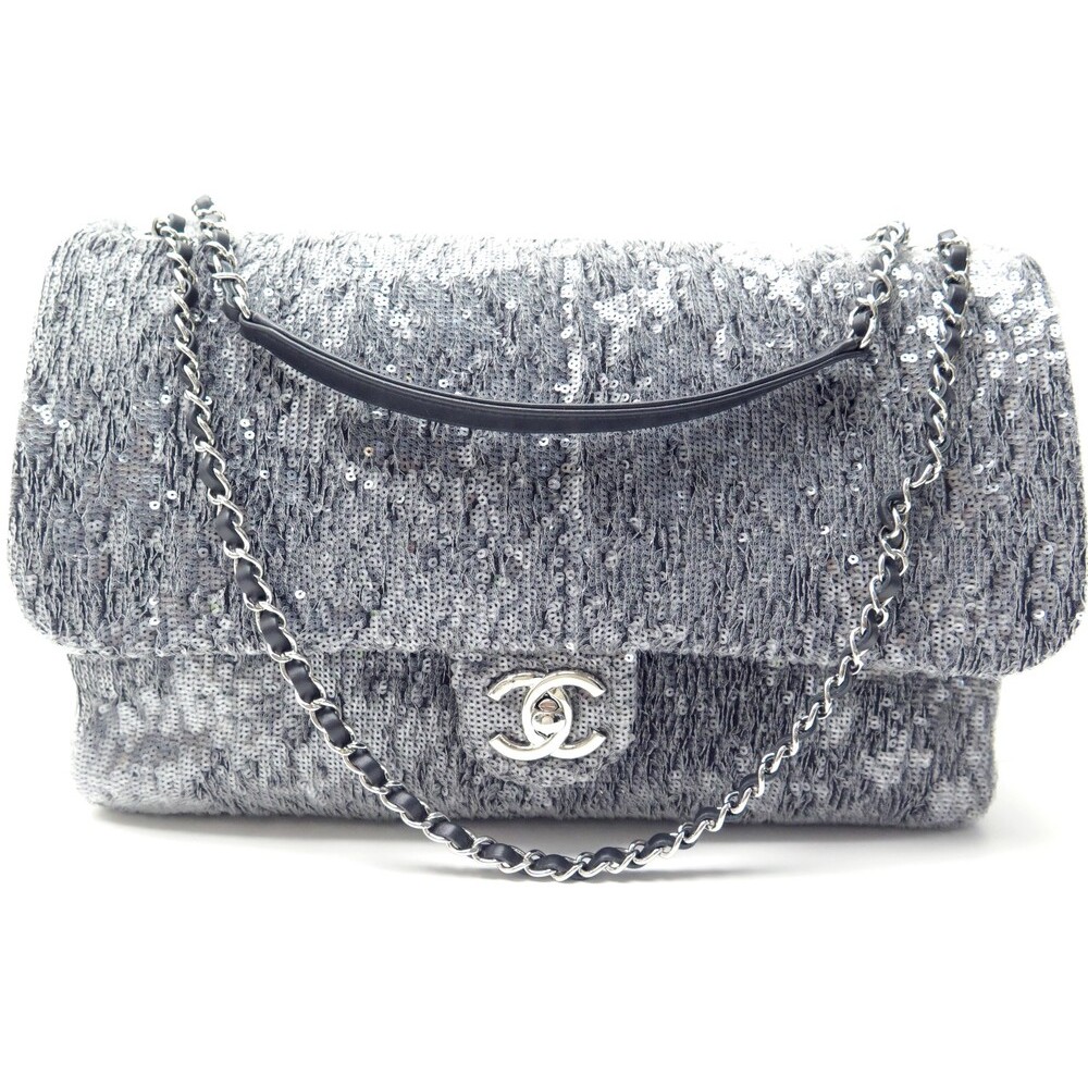 Chanel Sequin Waterfall Maxi Double Flap Bag