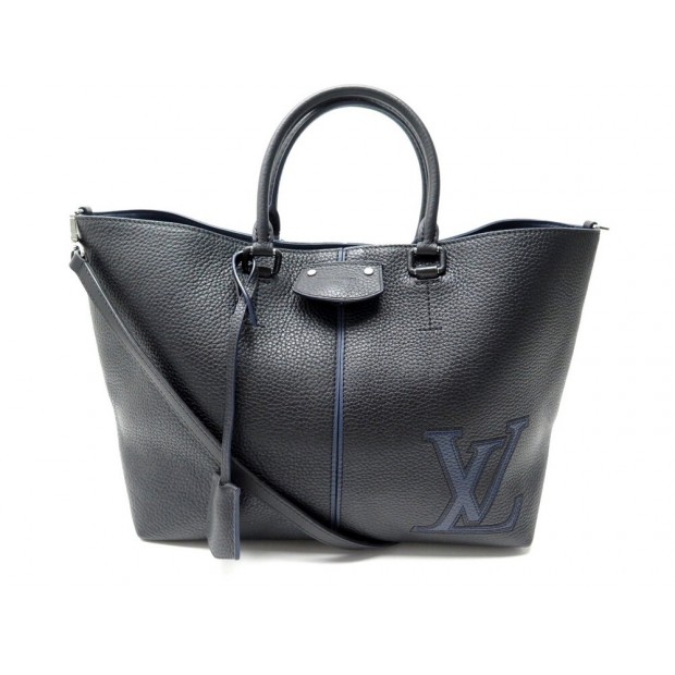 SAC A MAIN LOUIS VUITTON PERNELLE EN CUIR TAURILLON NOIR ET BLEU HAND BAG 3400€