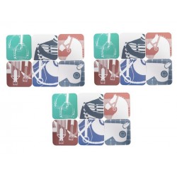 NEUF 3 LOTS DE 6 DESSOUS DE VERRE HERMES TOUTENPAPIER TATOO SETS COASTERS