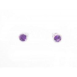 NEUF BOUCLE D'OREILLES POIRAY LOLITA AMETHYSTE OR BLANC 18K GOLD EARRINGS 500€