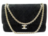  sac a main chanel double rabat logo cc daim