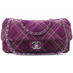 SAC A MAIN CHANEL TIMELESS JUMBO EN DAIM VIOLET BANDOULIERE SUEDE HAND BAG 9200€