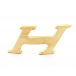 NEUF BOUCLE DE CEINTURE HERMES H SPEED 32MM METAL DORE BROSSE POLI BELT BUCKLE