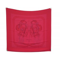 NEUF FOULARD HERMES BRIDES DE GALA SURTEINT DIP DYE GRYGKAR CARRE 90 SOIE ROUGE