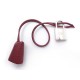 TIRETTE AVEC CLOCHETTE HERMES EN CUIR TOGO ROUGE BORDEAUX + CADENAS PADLOCK