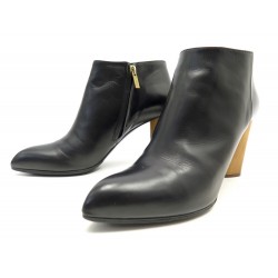 CHAUSSURES YVES SAINT LAURENT 0554 BOTTINES CUIR NOIR + BOITE LEATHER BOOTS 795€