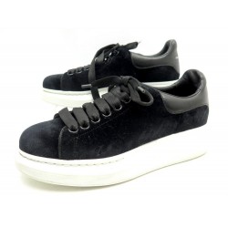 CHAUSSURES ALEXANDER MCQUEEN OVERSIZE 553775 BASKETS 37.5 VELOURS NOIR SHOE 490€