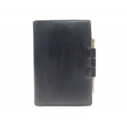 PORTE AGENDA HERMES EN CUIR EPSOM NOIR STYLO EN ARGENT 925 DIARY COVER PEN 435€