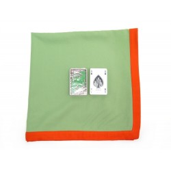 NEUF TAPIS DE BRIDGE HERMES EN LAINE VERT + 2 JEUX DE CARTES BOITE NEW MAT CARDS