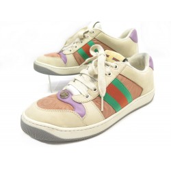 CHAUSSURES BASKET GUCCI SCREENER 38 IT 39 FR DAIM TOILE BANDE WEB SNEAKERS 770€