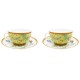 NEUF LOT 2 TASSES A DEJEUNER ET SOUCOUPES HERMES LA SIESTA PORCELAINE CUPS 540€