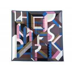 NEUF FOULARD HERMES PERSPECTIVE CAVALIERE 90 CM ANAMORPHEE EN SOIE SCARF 460€