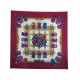 FOULARD HERMES LES RUBANS DU CHEVAL METZ CARRE 90 SOIE BORDEAUX SILK SCARF 460€