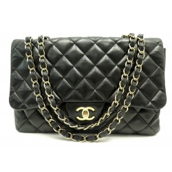 SAC A MAIN CHANEL TIMELESS JUMBO BANDOULIERE CUIR MATELASSE NOIR HAND BAG 9700€