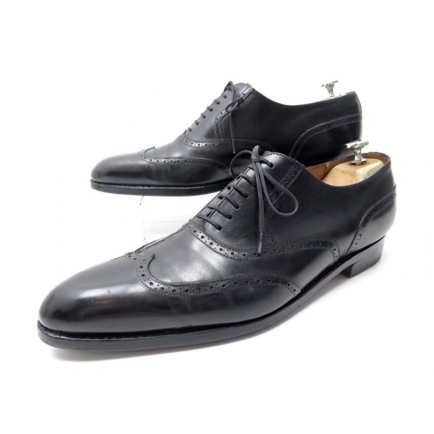 CHAUSSURES JM WESTON RICHELIEU 528 BOUT FLEURI 9E 43 EN CUIR NOIR SHOES 750€