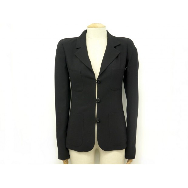 NEUF VESTE CHANEL TAILLEUR BLAZER U01481 38 M LAINE NOIR NEW BLACK JACKET 4200€