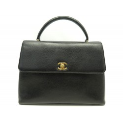 SAC A MAIN CHANEL RABAT A POIGNET EN CUIR CAVIAR NOIR TIMELESS HAND BAG 7000€