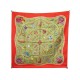 FOULARD HERMES QU'IMPORTE LE FLACON CATHERINE BASCHET SOIE ROUGE SILK SCARF 460€