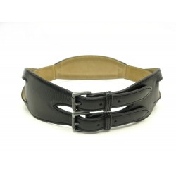 CEINTURE ALAIA BI BOUCLE TAILLE 75 EN CUIR NOIR BLACK LEATHER BELT 1020€