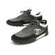 CHAUSSURES CHANEL TENNIS G34086 41.5 BASKETS EN TOILE NOIR + BOITE SNEAKERS 690€