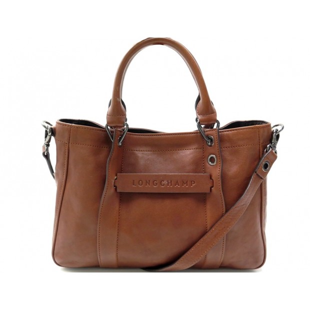 SAC A MAIN LONGCHAMP 3D SMALL L1115770504 EN CUIR MARRON COGNAC BANDOULIERE 580€