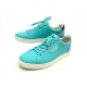 CHAUSSURES DOLCE & GABBANA CS1362 7 41 BASKETS CUIR TURQUOISE + BOITE SHOES 595€